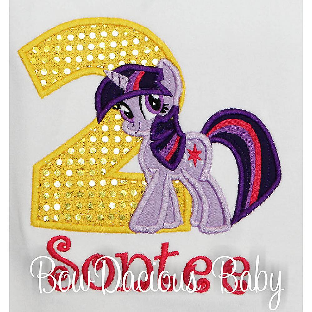 My Little Pony Twilight Sparkle Birthday Shirt or Onesie, Custom, Any Age