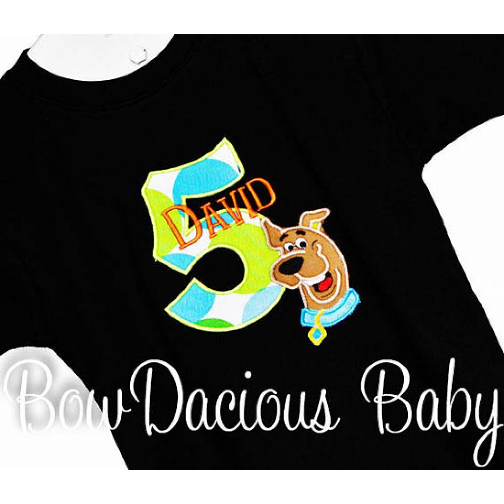 Age 1-9 Scooby Doo Fourth Birthday Shirt Boys Scooby Doo Shirt Scooby Doo Birthday Shirt Embroidered With Name Scooby Birthday Shirt