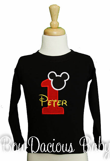 Boys Mickey Mouse Red Number Birthday Shirt or Onesie