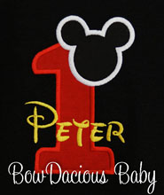 Boys Mickey Mouse Red Number Birthday Shirt or Onesie