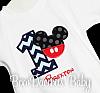 Mickey Mouse Birthday Shirt, Mickey with Pants Birthday Shirt or Onesie, Appliqued Mickey Shirt - 1st Birthday Shirt