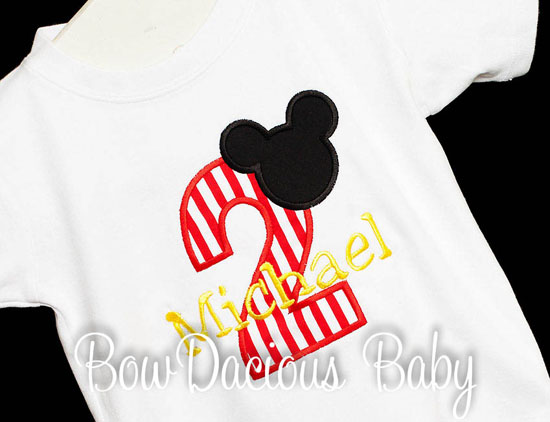 Mickey Mouse 1st Birthday Shirt or Onesie, Mickey Print, Custom