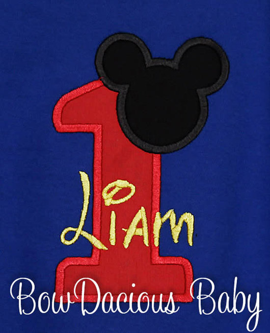 Mickey Mouse Onesie, First Birthday Onesie
