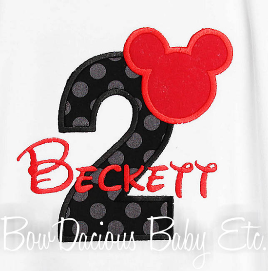 Personalized, Mickey Mouse Bodysuit, Mickey Head, Disney, 1st Birthday Outfit