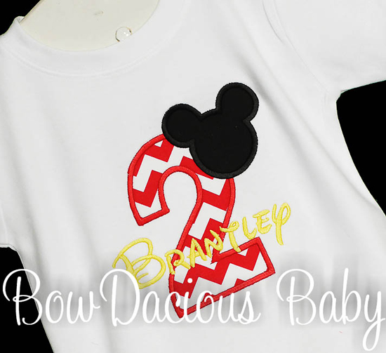 Red and Black Mickey Mouse Birthday Outfit, 2nd birthday Shirt, Custom Birthday Shirt