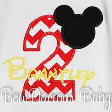 Red and Black Mickey Mouse Birthday Outfit, 2nd birthday Shirt, Custom Birthday Shirt