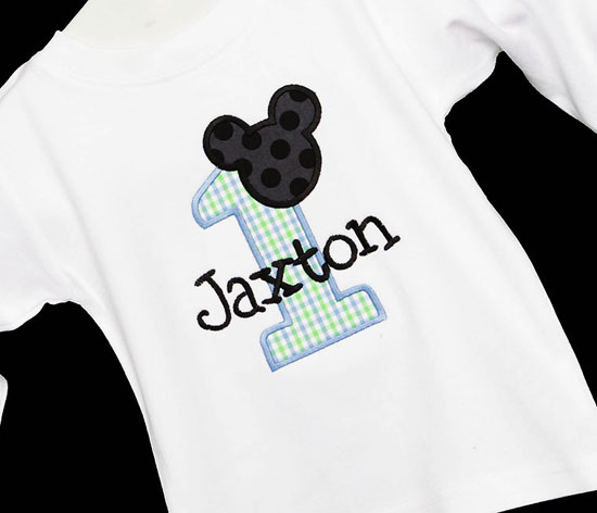Personalized Baby Mickey Mouse Birthday Shirt or Onesie, Custom