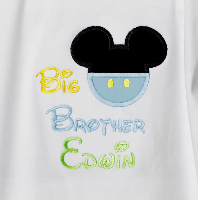 Big brother, Little brother Mickey Mouse Pants Buttons Ears Applique T Shirt, Disney Mickey Shirt Boys, Infant, Toddler