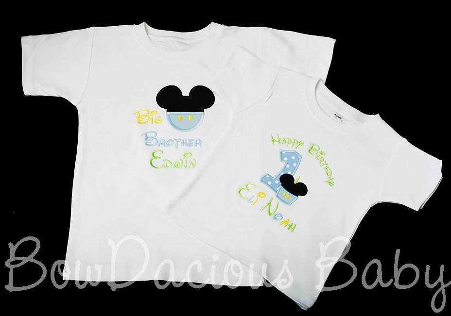 Mickey Mouse Birthday Shirt and Brother/Sister Shirt, Any Age, Custom