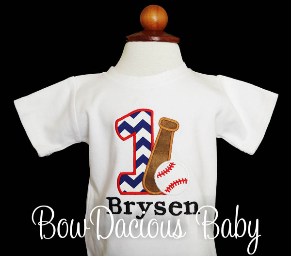 Baseball Birthday Shirt, Birthday Shirt with Number, Ball, and Bat, Custom, Any Age and Colors