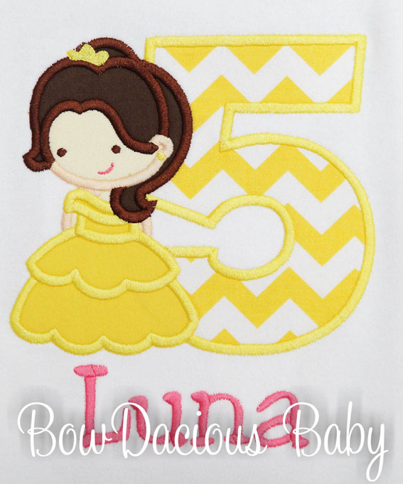Belle, Beauty and the Beast Birthday Shirt or Onesie, Custom, Any Age, Any Colors
