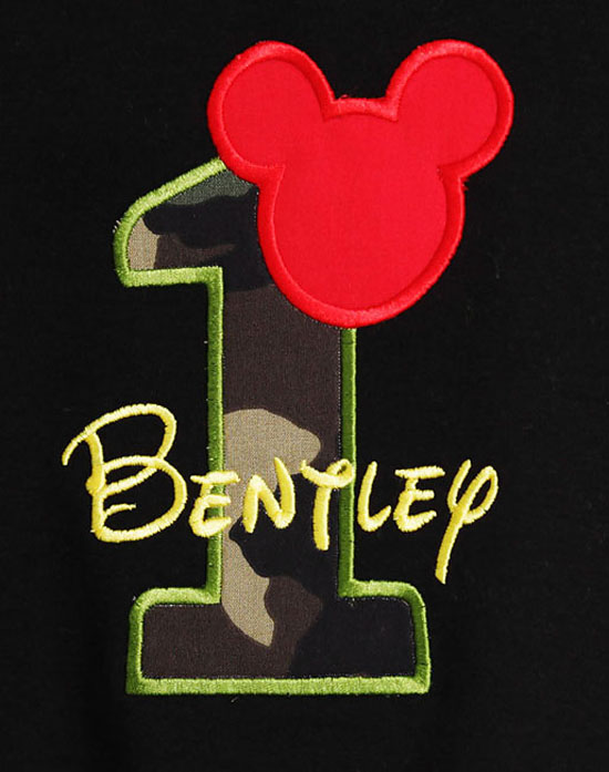 Camouflage Mickey Mouse Birthday Shirt or Onesie, Any Age