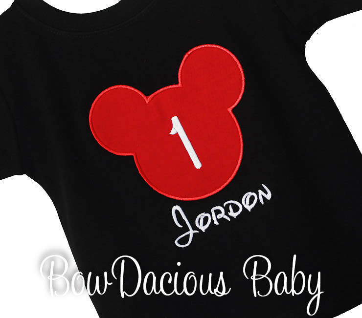 Personalized Extra Large Mickey Mouse Head Birthday Shirt, Custom, Any Age, Any Colors