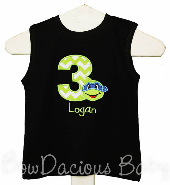 Ninja Turtle Birthday Shirt Muscle Shirt, Custom