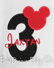 Birthday Mickey Mouse Number Shirt Disney Applique