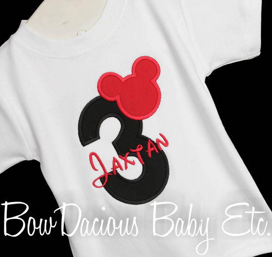 Birthday Mickey Mouse Number Shirt Disney Applique