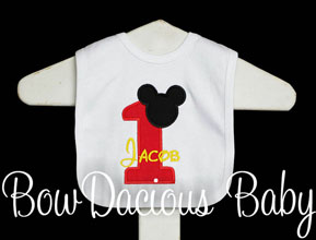 Mickey Mouse Baby Bib Personalized Birthday