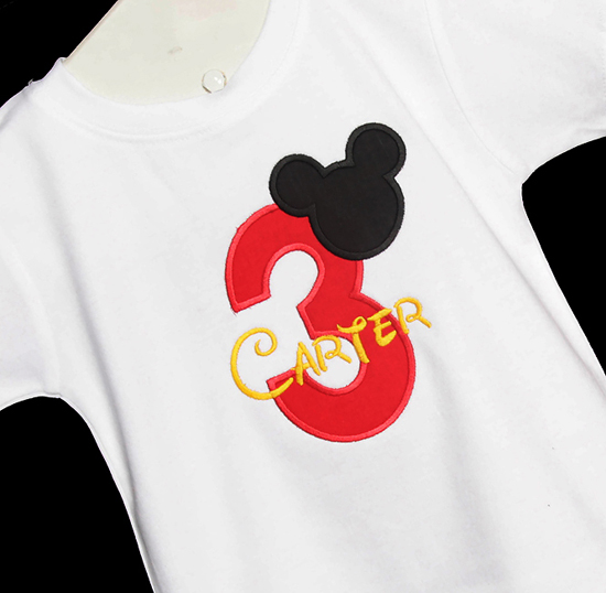 Boys Personalized Mickey Mouse Birthday Tee Shirt
