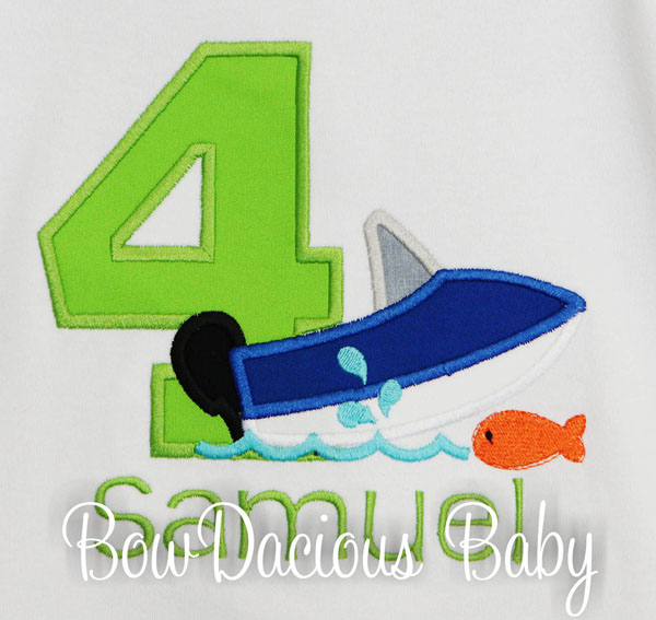 Personalized Boat Birthday Shirt or Onesie, Custom, Any Age and Colors