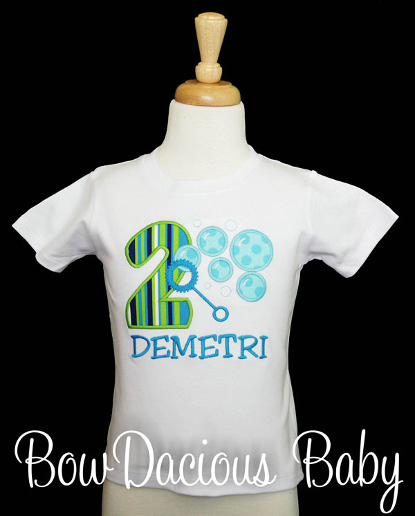 Bubbles Birthday Shirt, Any Age, Any Colors, Personalized