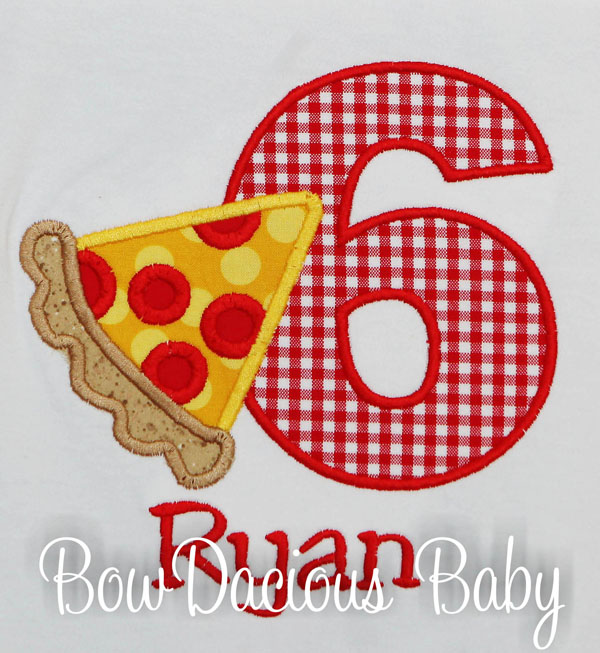 Pizza Birthday Shirt, Personalized, Custom, Any Age and Colors