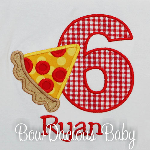 Pizza Birthday Shirt, Personalized, Custom, Any Age and Colors