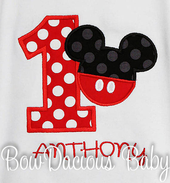 Custom Boys Mickey Mouse Birthday Shirt or Onesie
