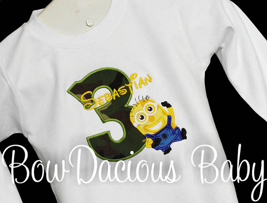 Minions Despicable Me Boys Birthday Shirt or Onesie