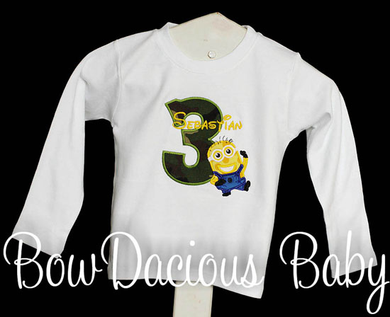 Minions Despicable Me Boys Birthday Shirt or Onesie