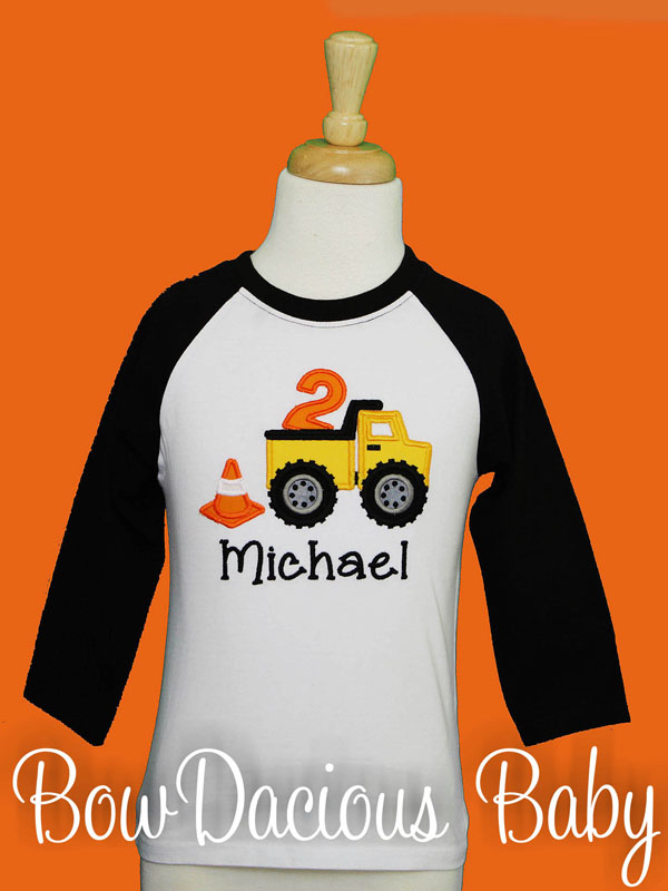 Personalized Dump Truck Birthday Shirt, Custom Dump Truck Birthday Shirt, Any Age, You Pick the Colors
