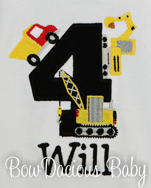 Construction Birthday Shirt, Personalized Construction Vehicles Birthday Shirt, Personalized, Any Age