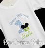 Baby Mickey Mouse Cupcake Birthday Shirt or Onesie, Custom Embroidered Applique, Cupcake, Monogram, Monogrammed, 1, 2, 3