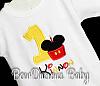 Mickey Minnie Mouse birthday Shirt or Onesie, Custom Embroidered Applique, Cupcake, Monogram, Monogrammed, 1, 2, 3