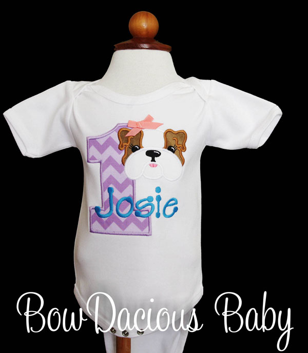 Bulldog Birthday Shirt, Puppy Shirt, Personalized, Applique Shirt, Dog Birthday, Birthday Shirt, Personalized Birthday, Puppy Birthday, CUSTOM