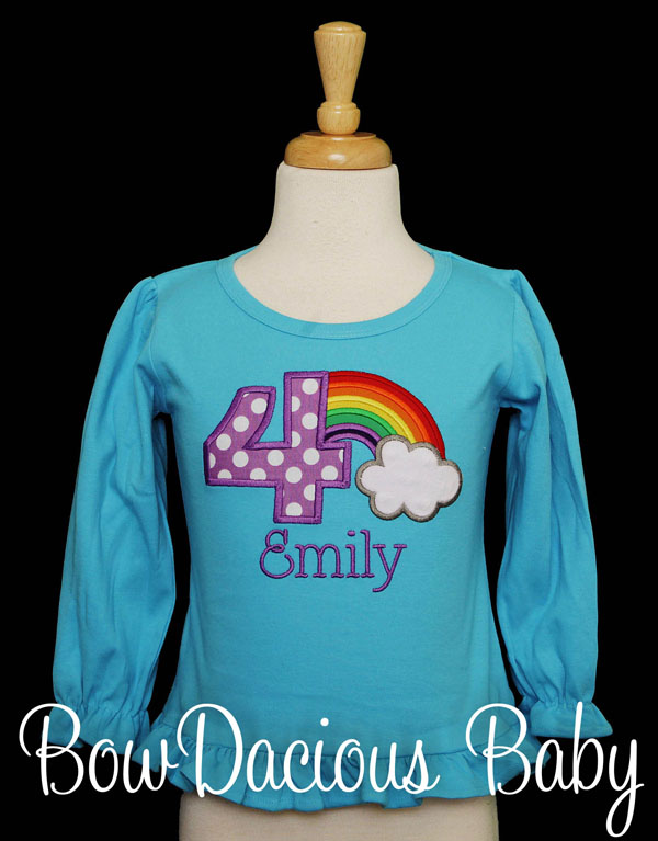 Rainbow Birthday Shirt, Rainbow Birthday Onesie, Birthday Girl Rainbows, Custom, ANY AGE, ANY COLORS