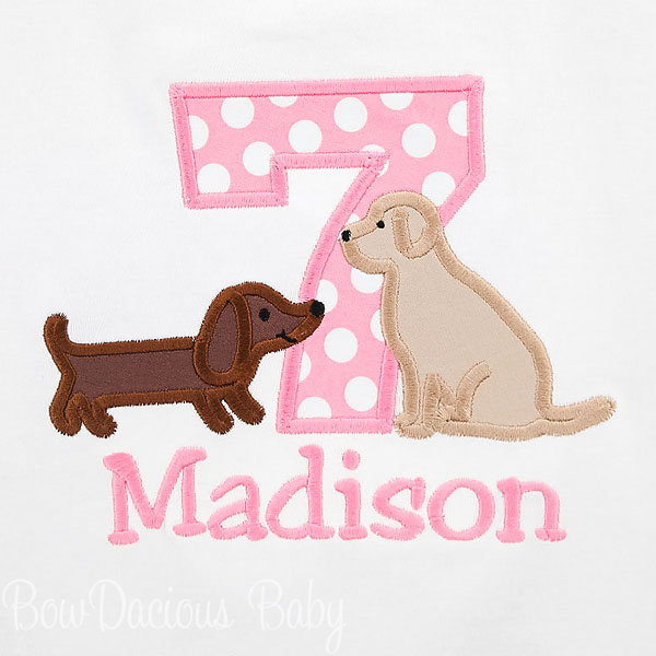 Dachshund and Retriever Personalized Birthday Shirt, Any Age and Colors