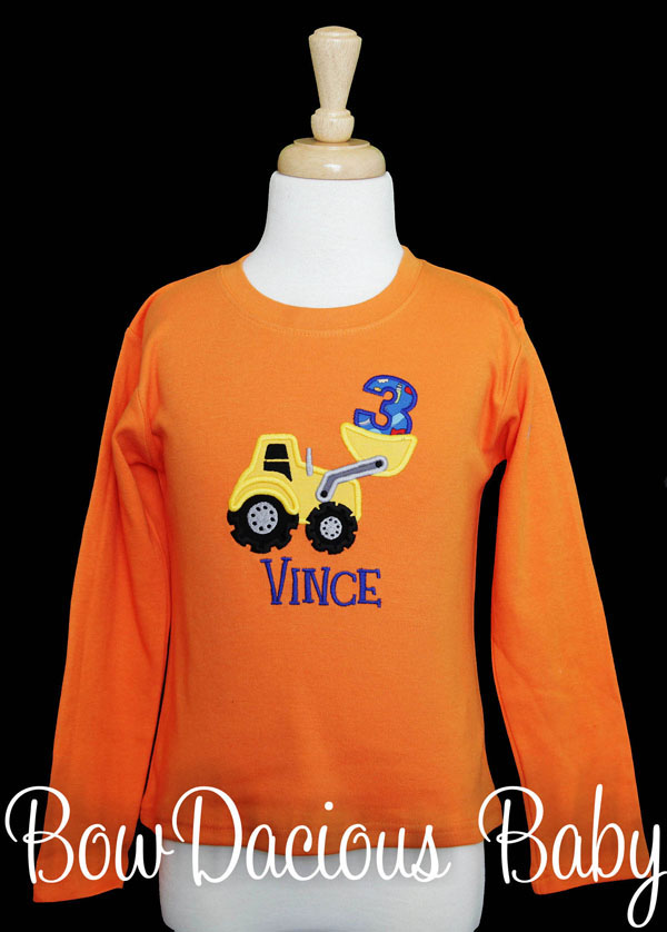 Boys Loader Birthday Shirt, Custom Loader Birthday Shirt, Personalized, Any Age, Any Colors