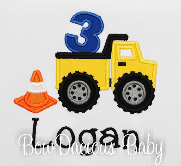 Custom Dump Truck Birthday Shirt, Personalized Dump Truck Birthday Shirt, Any Age, Any Colors