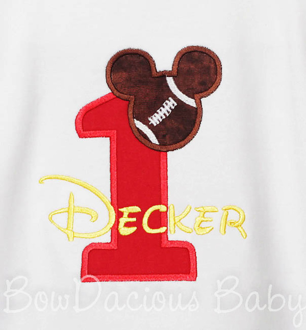 Football Mickey Mouse Birthday Shirt or Onesie