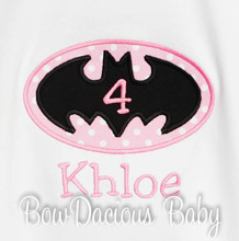 Personalized Batman Birthday Shirts for Girls, Any Age, Custom Colors