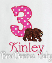 Brown Bear Birthday Shirt, Boy or Girl, Your Choice of Number and Fabrics