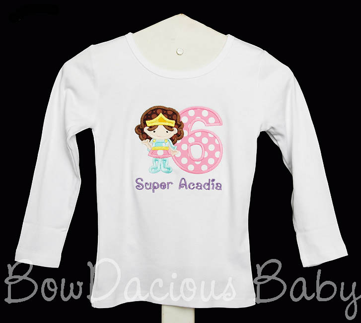 Girls Wonder Woman Birthday Shirt with Number and Name, Any Colors, Any Age, Shirt, Dress, Romper, Tank Top, or Onesie