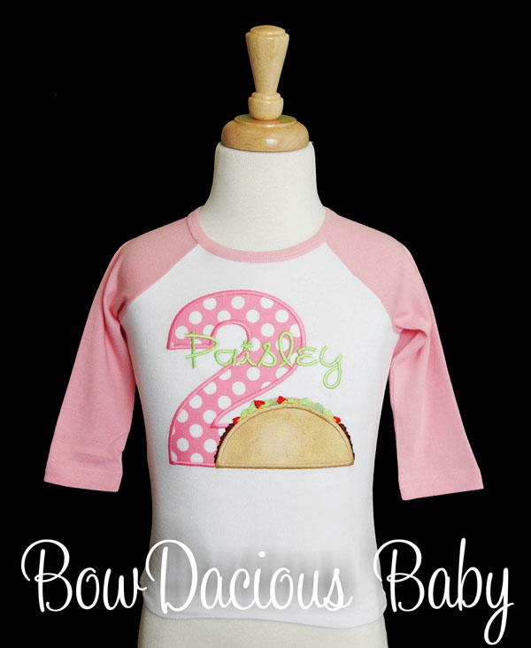 Girls Taco Twosday Birthday Shirt Girls 2nd Birthday Shirt, Taco Birthday Party Fiesta Birthday Party, Taco Birthday Outfit, CUSTOM, ANY AGE/COLORS