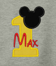 Personalized Mickey Mouse Birthday Shirt, 1st, 2nd, 3rd- Applique, Customized, Embroidered, Name, Disney