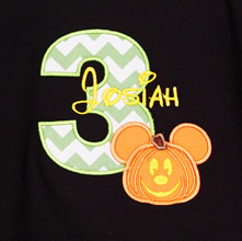 Personalized Mickey Mouse Halloween Pumpkin Birthday Shirt, Custom Colors, Any Age, Boys or Girls