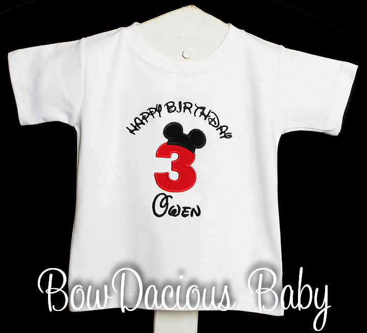 Mickey Mouse Birthday Shirt or Onesie, Happy Birthday Mickey Mouse Birthday Shirt or Onesie, Custom, Any Age
