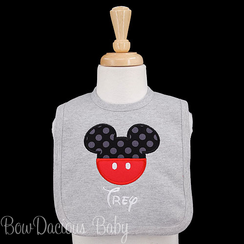 Personalized Mickey Mouse Bib, Custom