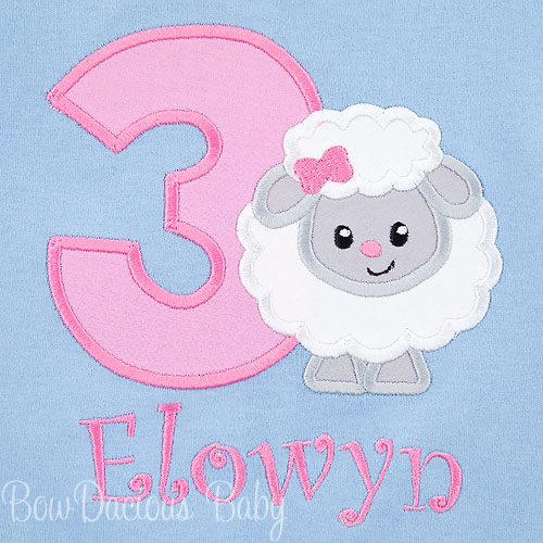Girls Lamb Birthday Shirt, Personalized Sheep Birthday Shirt, Custom