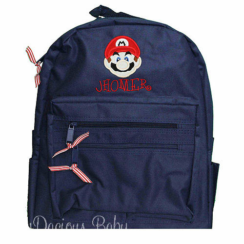 Mario Brothers Backpack, Personalized Back To School Gift for Kids, Embroidered Children's Book Bag, Custom