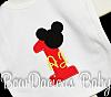 Mickey Mouse Birthday Bib- Birthday Age Appliqued